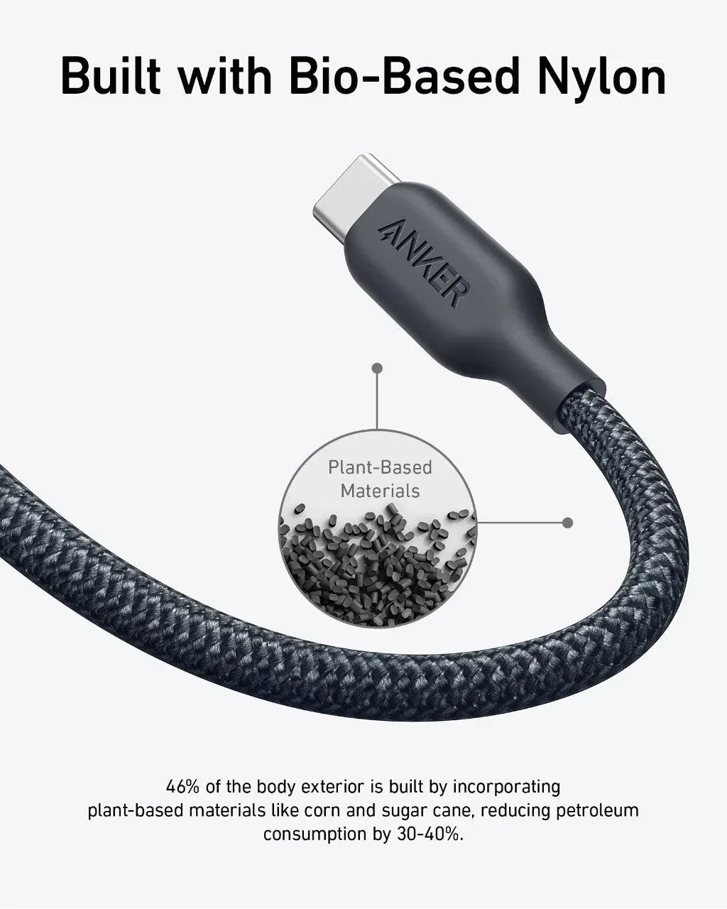 Anker 543 USB-C Cable Bio-Braided 6 ft - product view 6