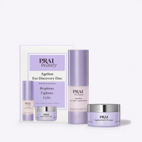 Ageless Eye Discovery Duo with two 10ml bottles displayed alongside product carton packaging.