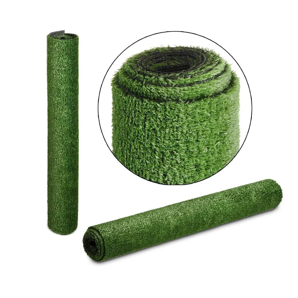 Synthetic grass turf texture with natural-looking blades and subtle color variations.