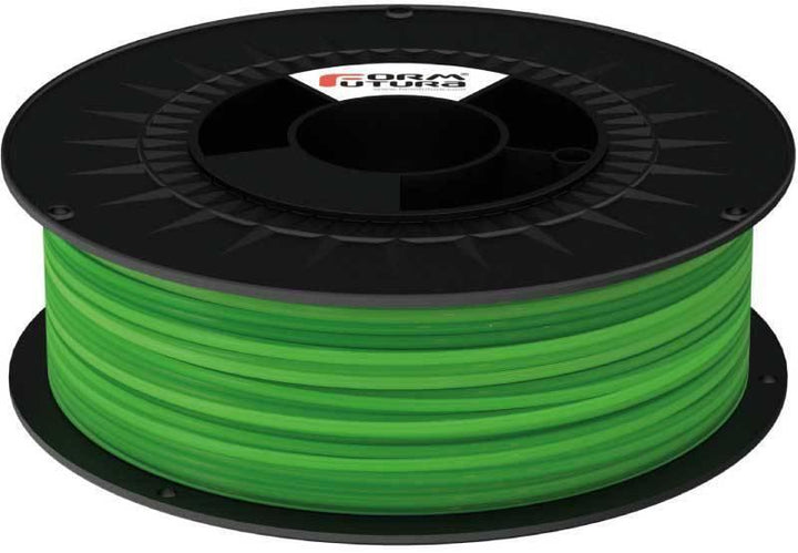 Spool of bright atomic green FormFutura PLA 3D printer filament, 1.75 mm diameter