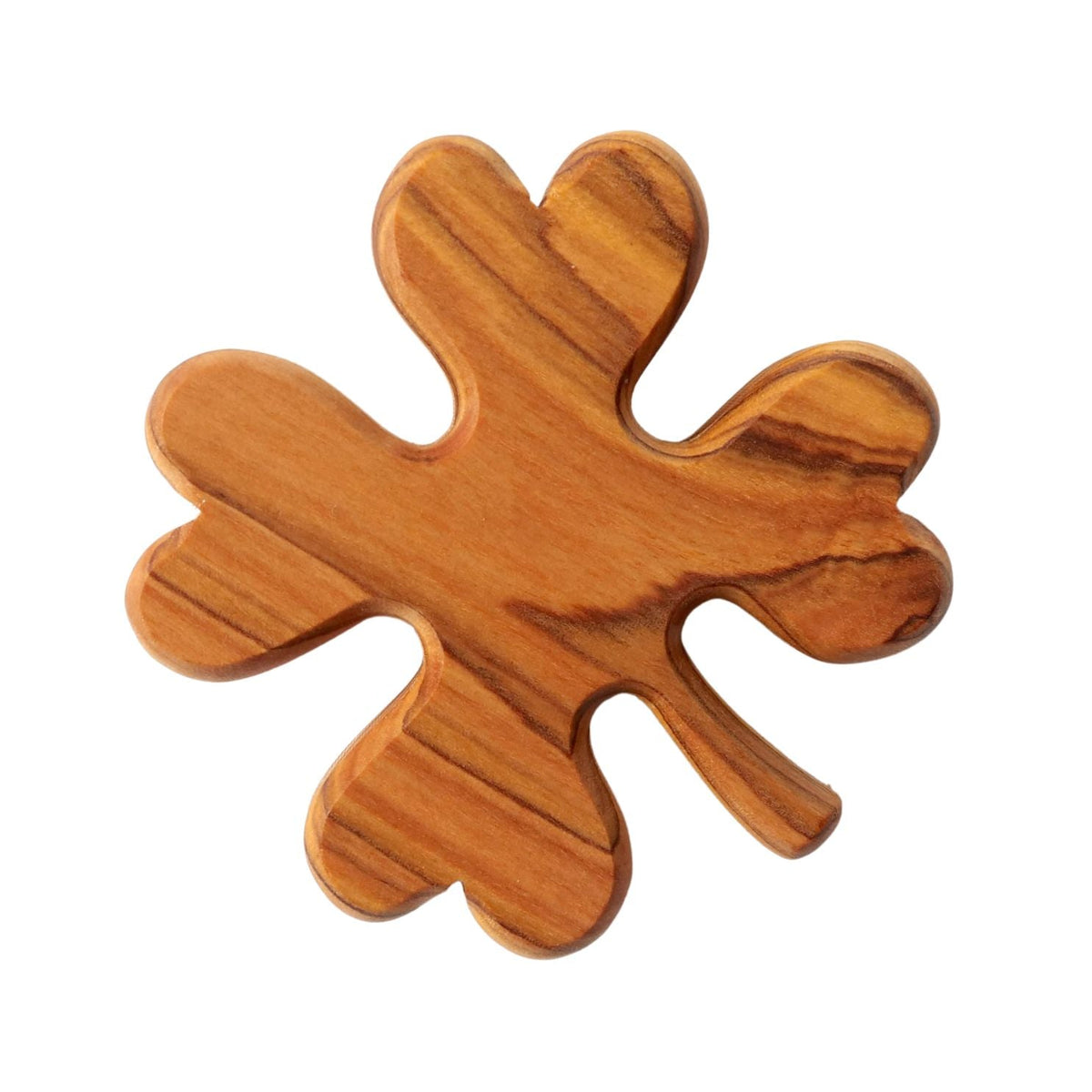 Olive Wood Clover Pocket Charm by Snagva - handmade olive wood clover charm