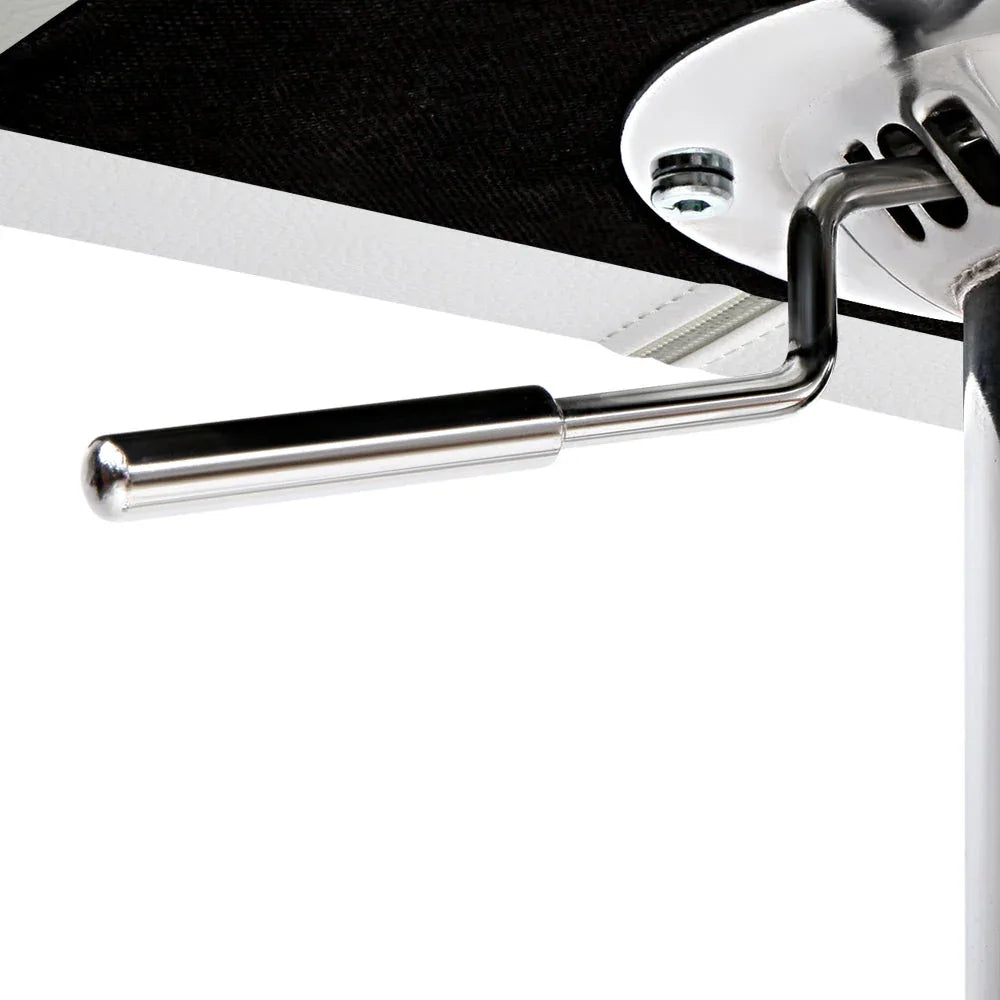 Bar stools displayed with 360-degree swivel seats and adjustable height functions.