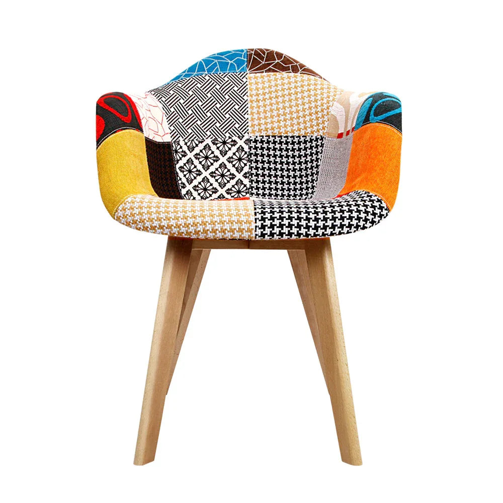 Close-up of fabric chair seat cushion with thick foam and beige fabric covering.