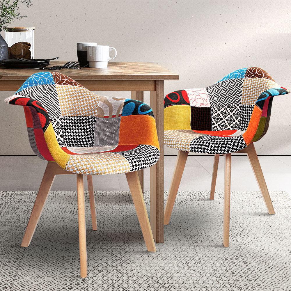 Fabric dining chair seat with smooth texture and ergonomic design highlights.