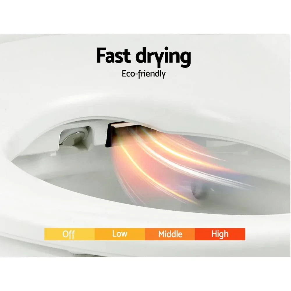 Remote control device with multiple function buttons for bidet toilet seat.
