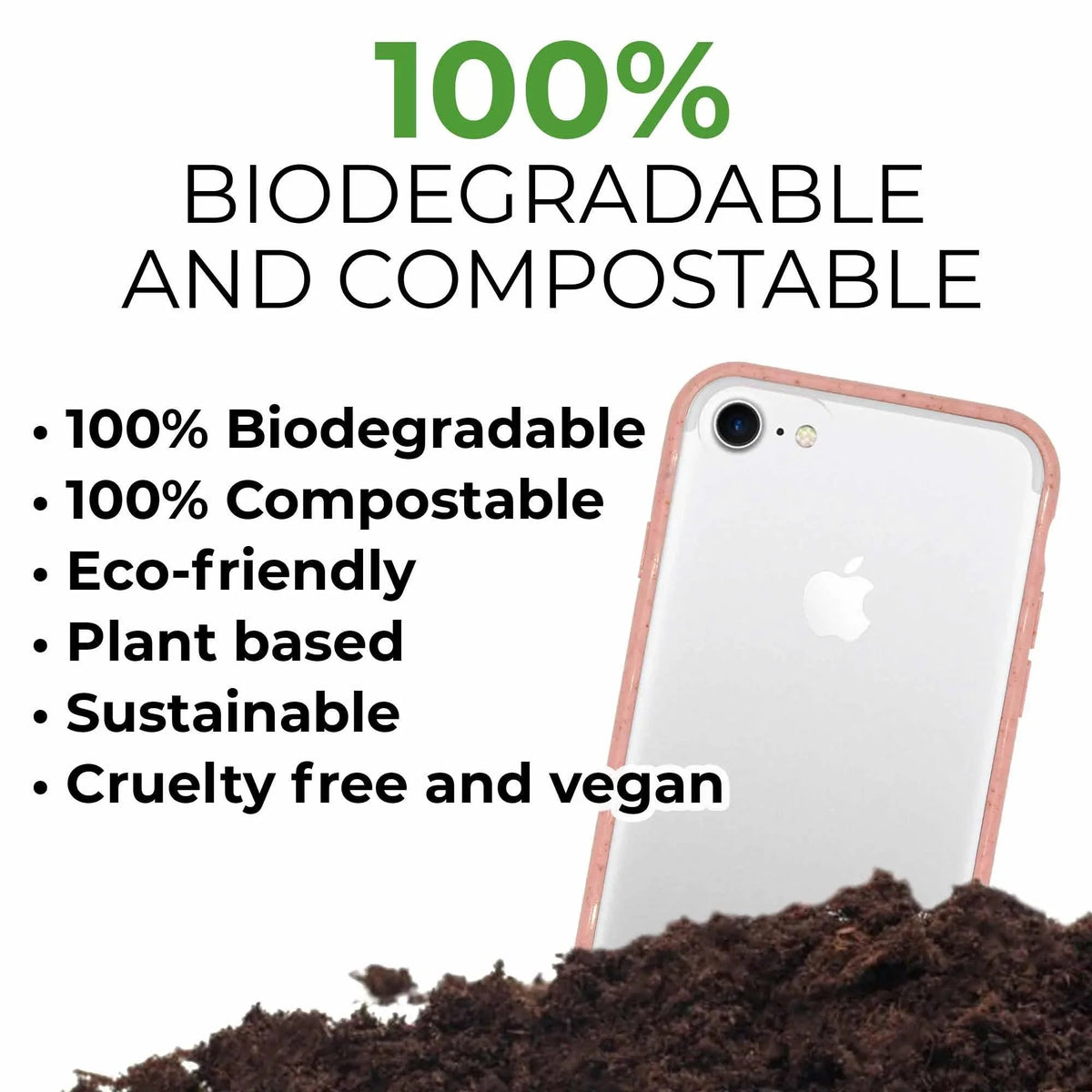 Biodegradable phone case - Transparent Pink - Snagva
