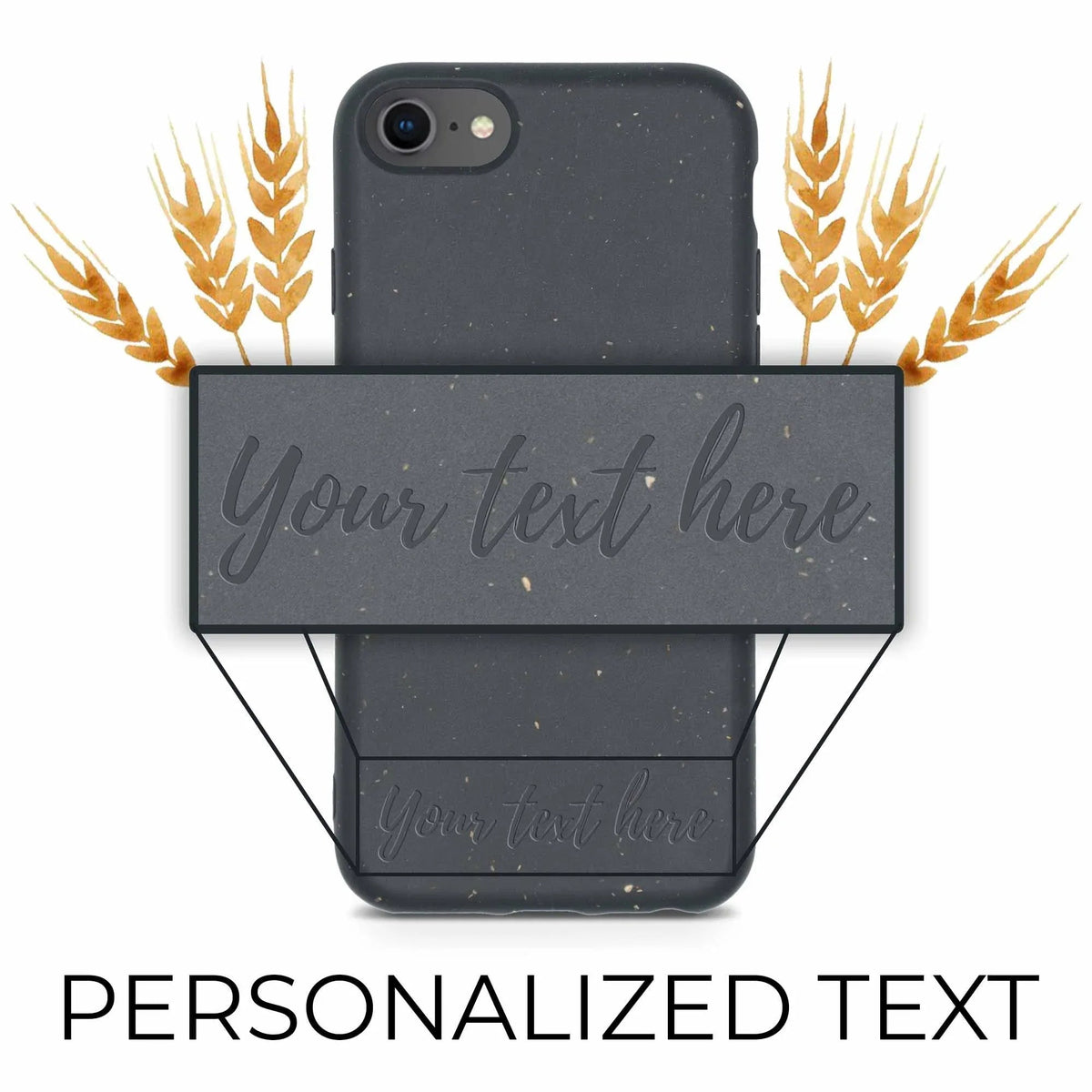 Biodegradable Personalized Phone Case - Black - Snagva
