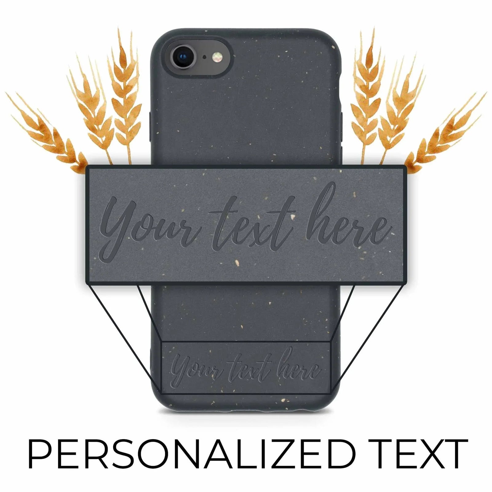 Biodegradable Personalized Phone Case - Black - Snagva