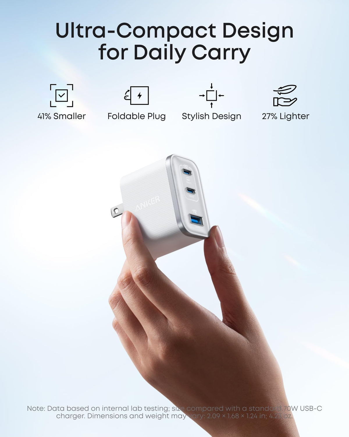 Anker Nano Charger 70W 3 Ports - product view 3