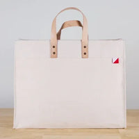 Box Tote Bag Canvas and Leather - Snagva