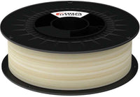 Transparent clear PLA 3D printer filament spool with subtle shine