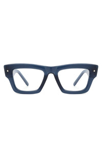 Classic black square sunglasses with cat eye shape displayed on white.
