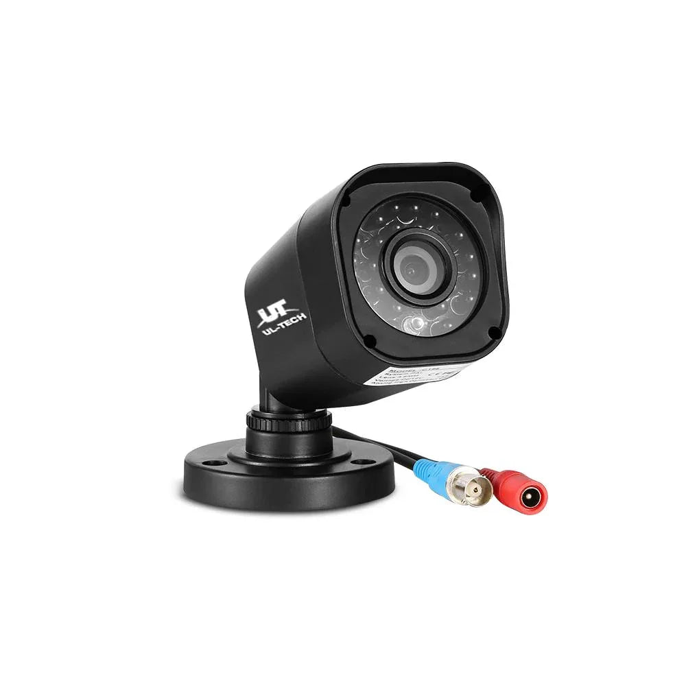 Display of UL-tech DVR showing live video feeds from multiple security cameras
