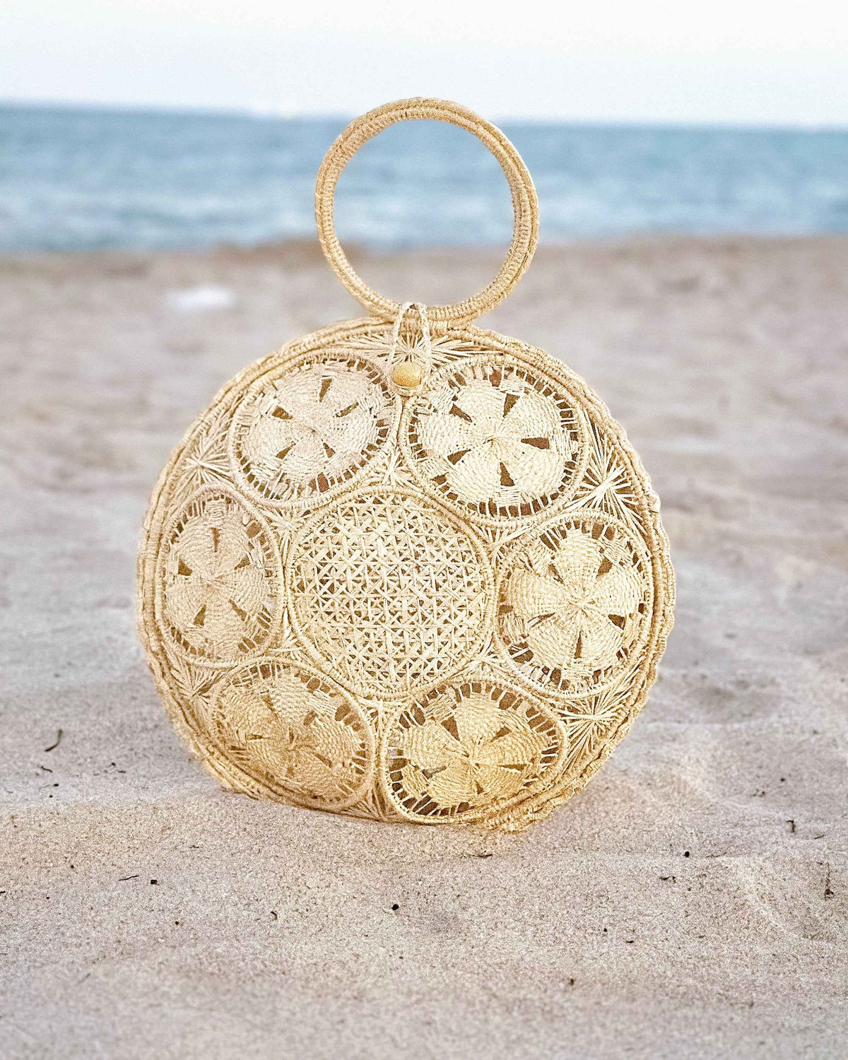 Natural "Gaia" Artisan Circular Bag