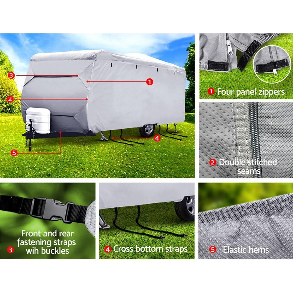 Weisshorn 16-18ft Caravan Cover Campervan 4 Layer UV Water Resistant - Snagva