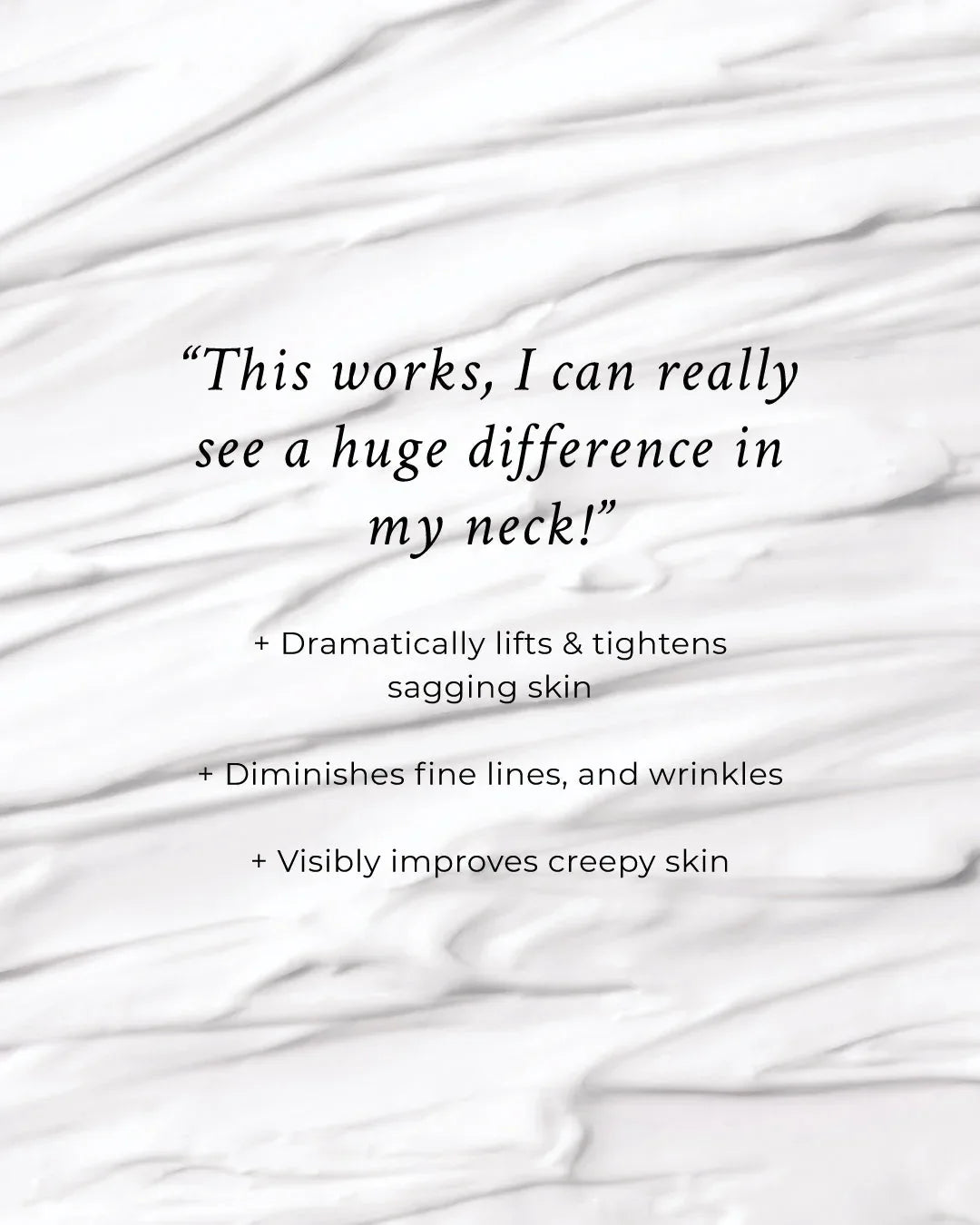 Illustration highlighting lifting and tightening effects of the neck creme.