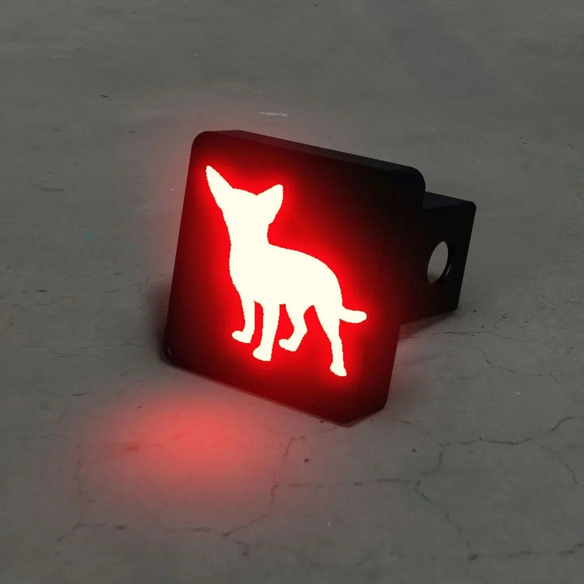 Chihuahua Silhouette LED Hitch Cover - Brake Light - Snagva