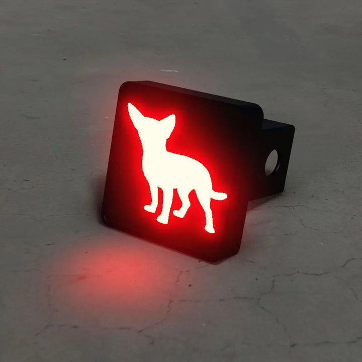 Chihuahua Silhouette LED Hitch Cover - Brake Light - Snagva