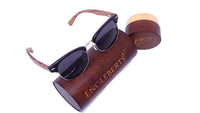 Real Walnut Wood Club Style Sunglasses With Bamboo Case, Polarized - Snagva