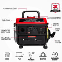 Warranty information card for PS50/DB5010 generator from PowerSmart