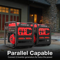 Portable gas inverter generator with visible fuel tank and air vents on frame
