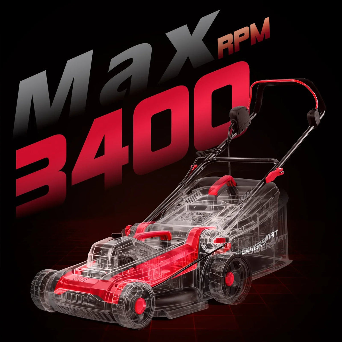 A compact, green electric push lawn mower with a 14-inch deck and foldable handle, suitable for small yards.