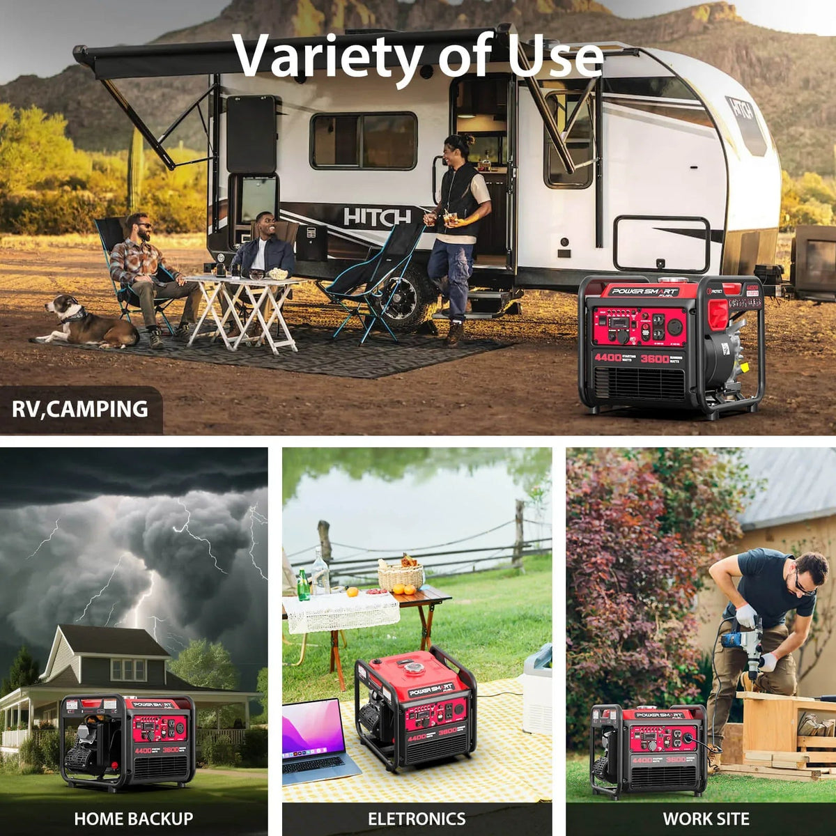 4400W Open Frame Inverter Generator w/ CO Alert DL5040C product image for Snagva.