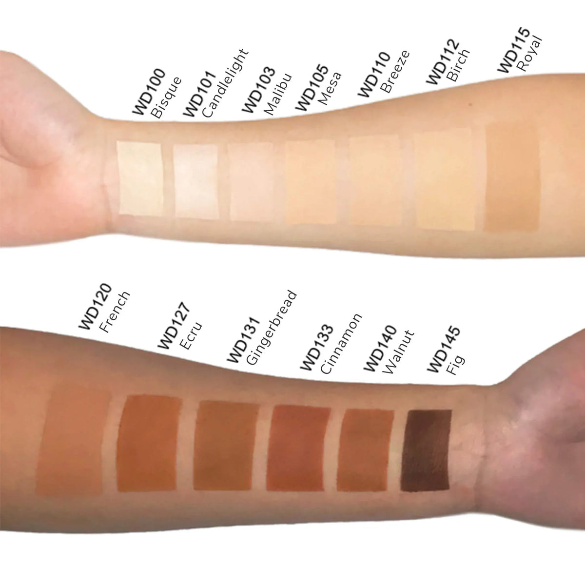 Swatch sample of Dual Blend Powder Foundation Royal shade showing smooth, blendable powder texture.