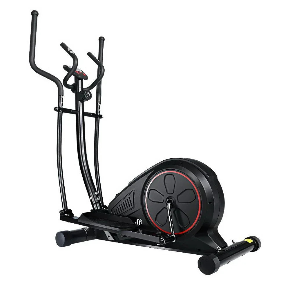 Black Everfit elliptical cross trainer exercise bike shown from front angle