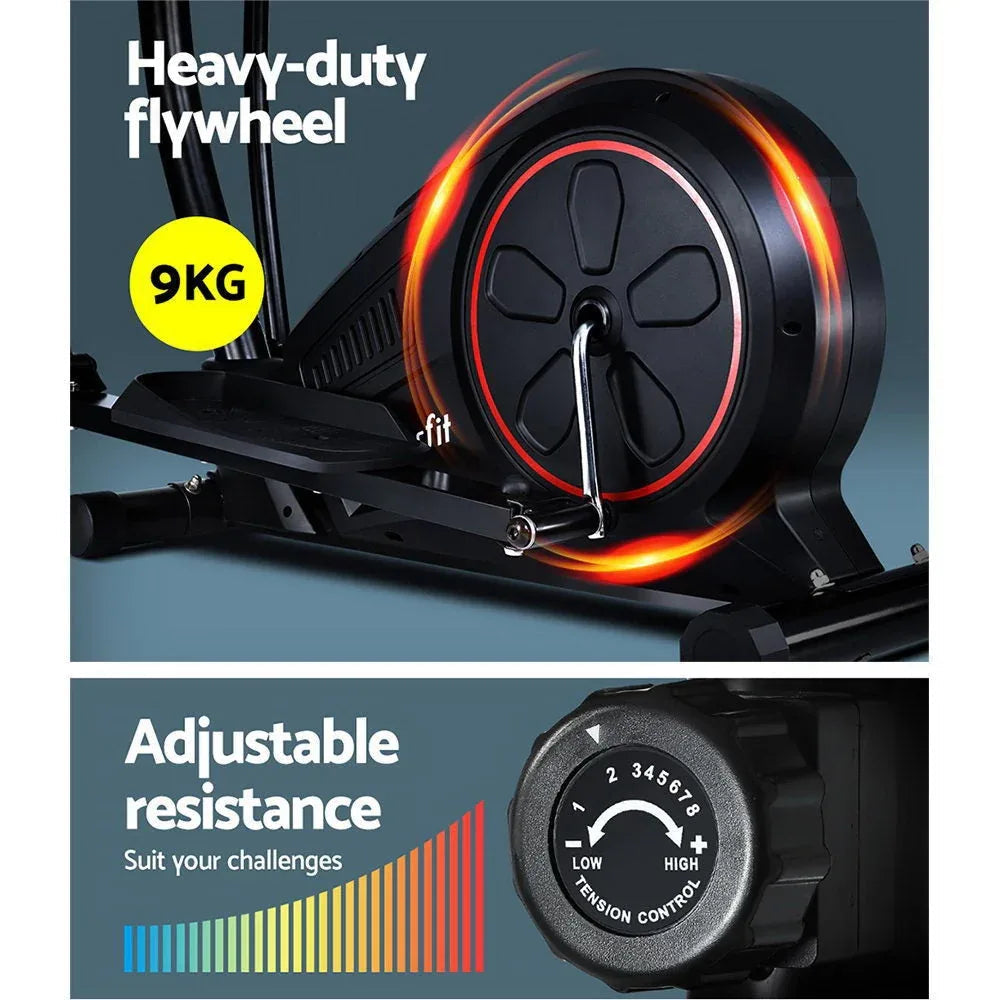 LCD display panel on Everfit elliptical showing workout data
