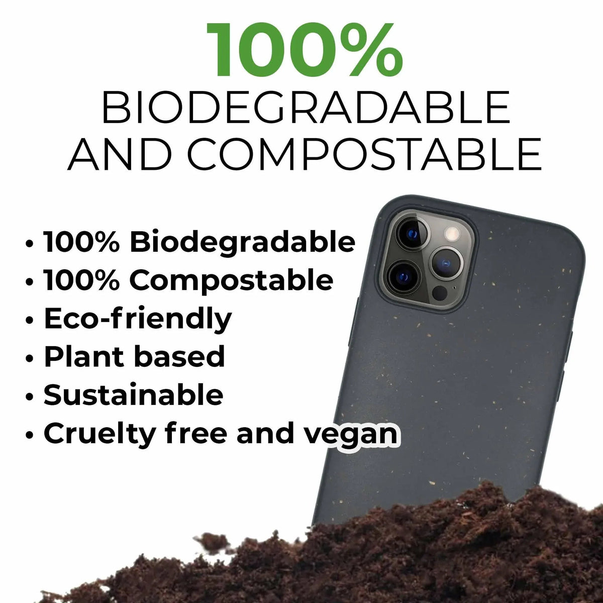 Biodegradable Personalized Phone Case - Black - Snagva