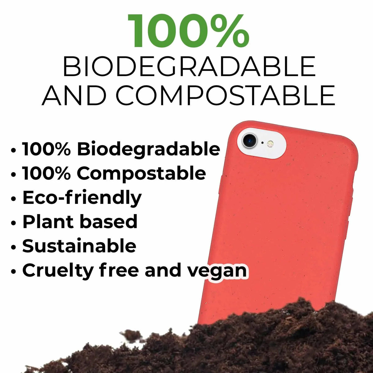 Biodegradable Personalized Phone Case - Red - Snagva