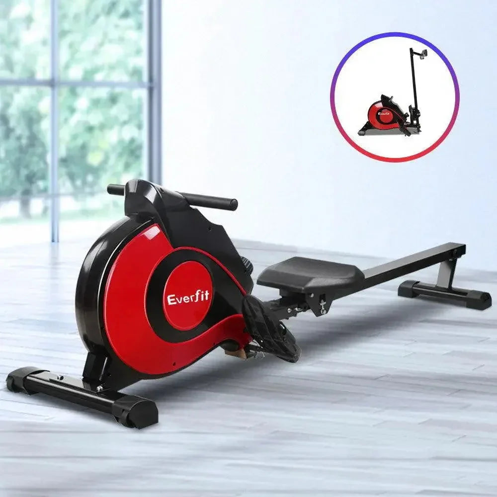 Close-up of anti-slip footrests with adjustable foot straps on rowing machine.