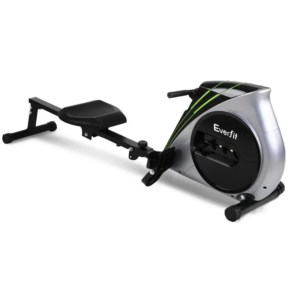 Everfit Rowing Exercise Machine with black frame and LCD display, shown from a side angle