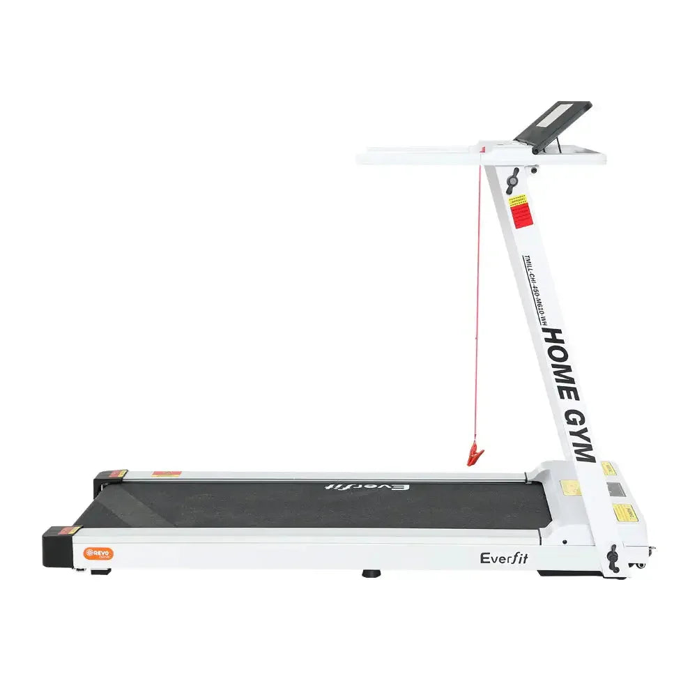 Everfit treadmill fully unfolded ready for use in bright indoor gym setting