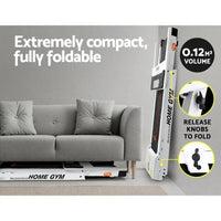 Everfit treadmill showing side handrails and foldable mechanism for space-saving storage