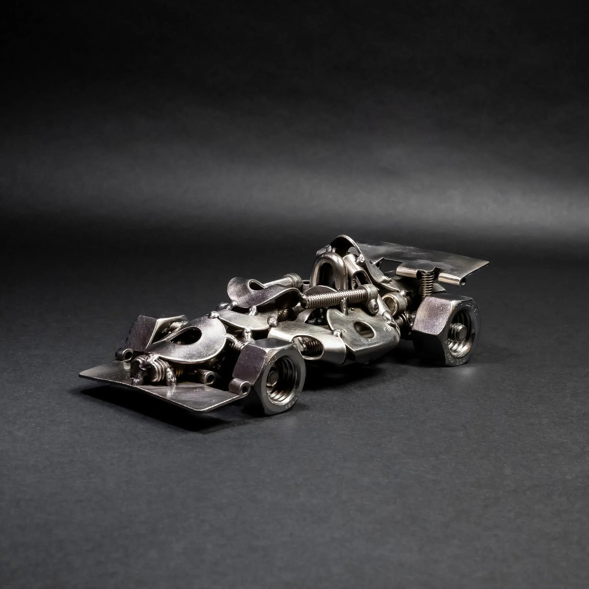 Scrap Metal Formula 1 Car, Steel Indy Car Figurine, Nuts and Bolts - Snagva