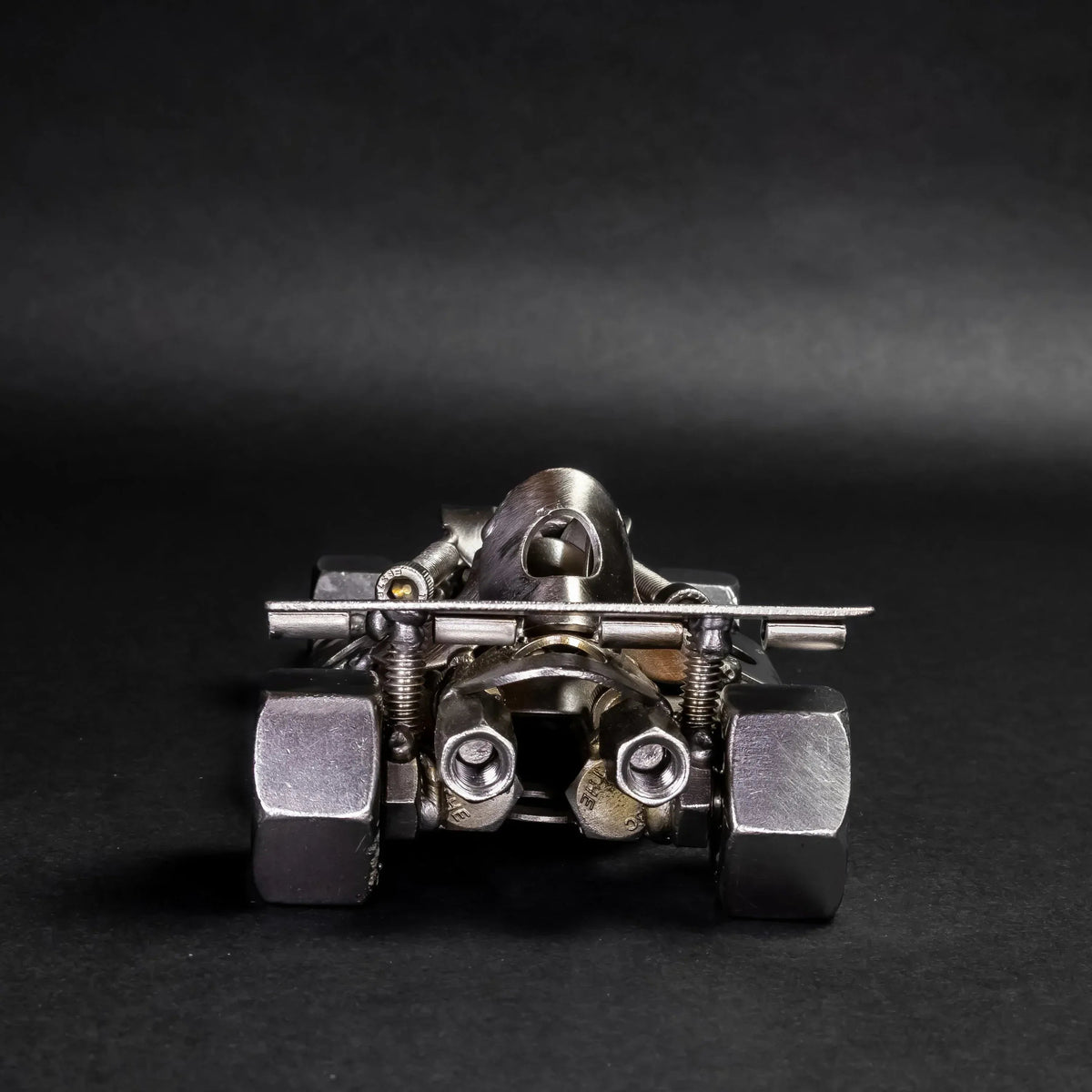 Scrap Metal Formula 1 Car, Steel Indy Car Figurine, Nuts and Bolts - Snagva