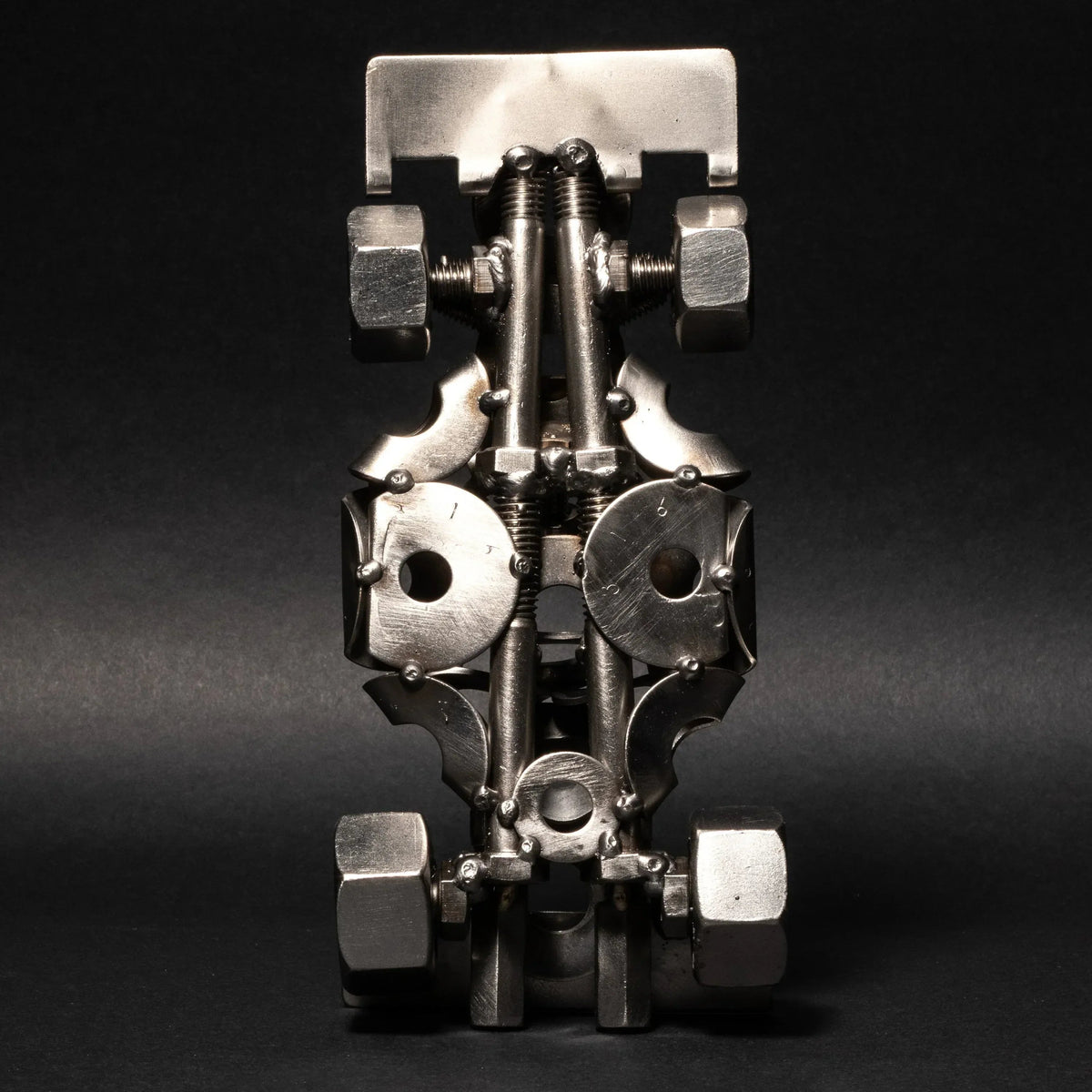 Scrap Metal Formula 1 Car, Steel Indy Car Figurine, Nuts and Bolts - Snagva