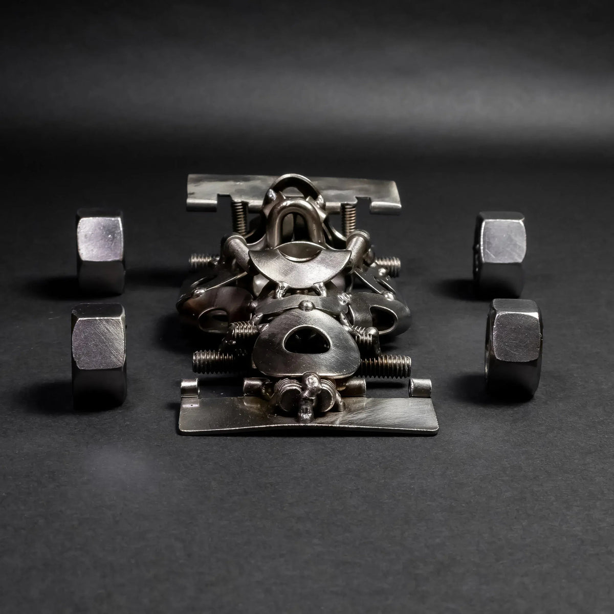 Scrap Metal Formula 1 Car, Steel Indy Car Figurine, Nuts and Bolts - Snagva
