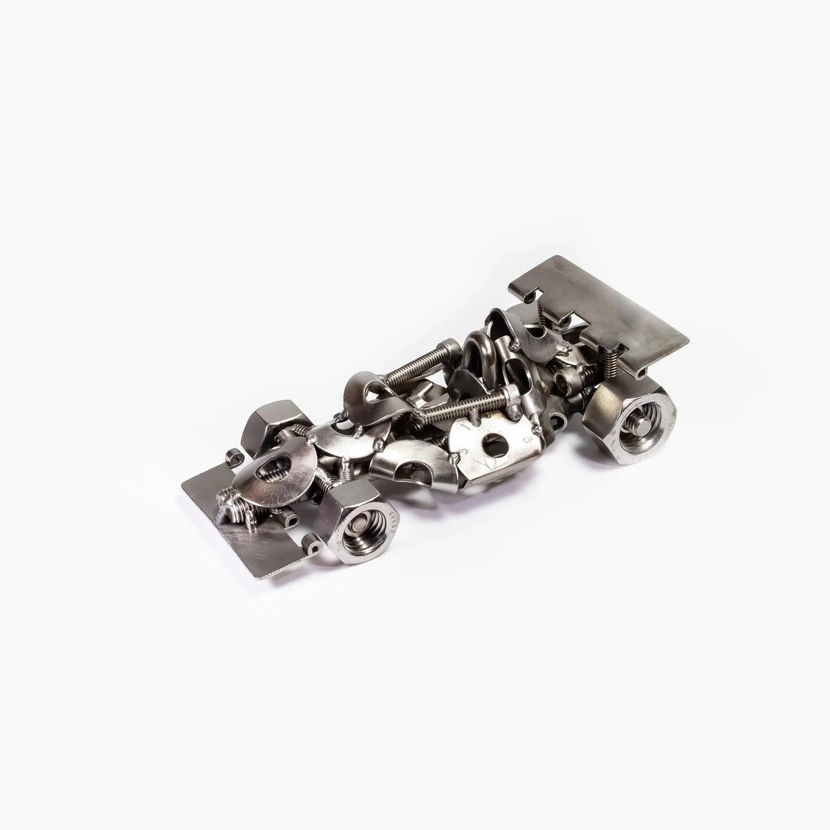 Scrap Metal Formula 1 Car, Steel Indy Car Figurine, Nuts and Bolts - Snagva