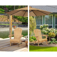Gardeon Outdoor Chairs Furniture Beach Chair Lounge Wooden Adirondack