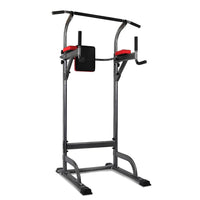 Everfit Power Tower multi-function fitness station with bench press and pull-up bars in home gym setting.