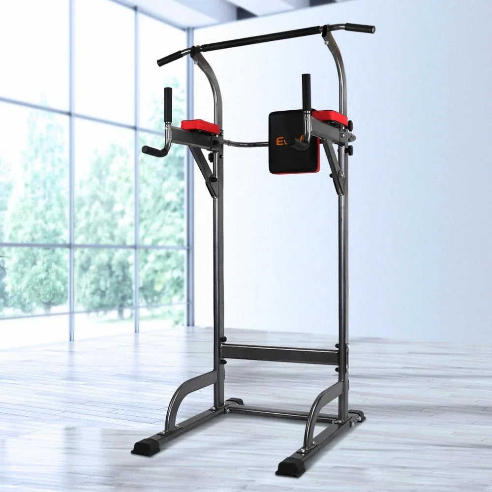 Fully assembled Everfit Power Tower station showcasing multi-exercise workout options.