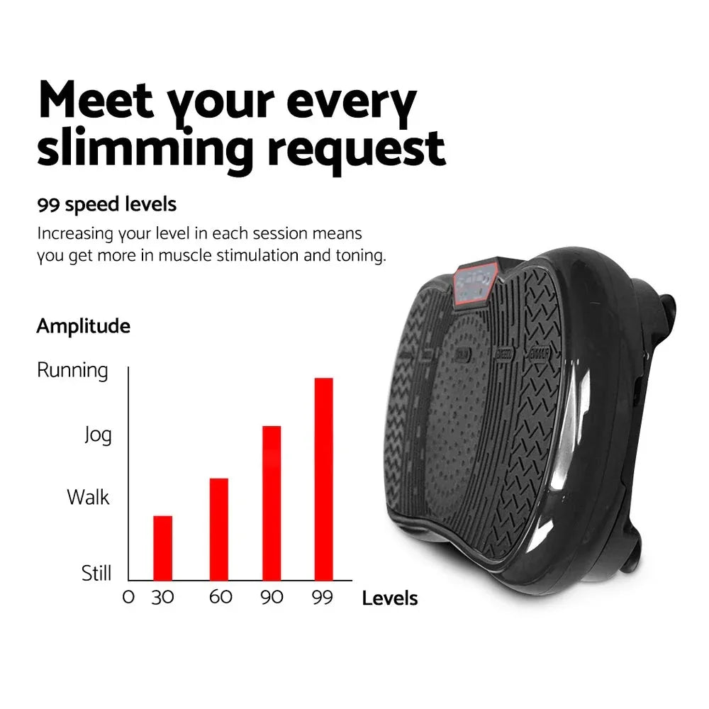 Side view of the round vibration machine highlighting the textured standing surface.