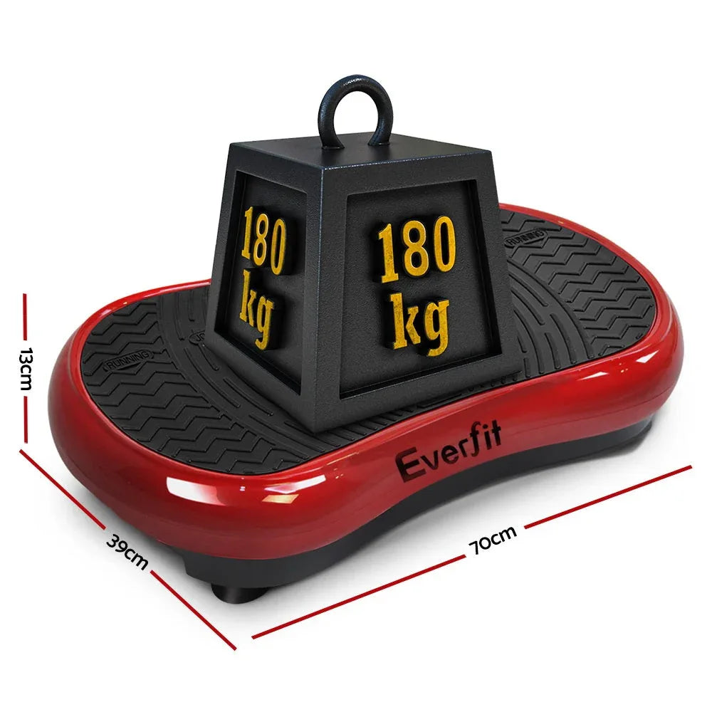 Close-up of Everfit Vibration Machine's digital control panel showing time and speed settings.
