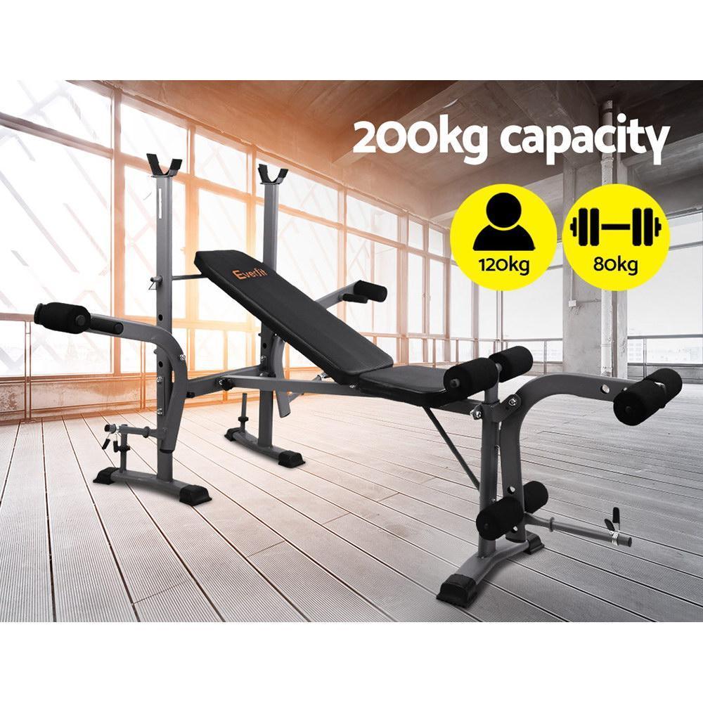 Everfit Weight Bench 8 in 1 Bench Press Adjustable Home Gym Station - Snagva