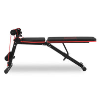 Backrest of Everfit FID Bench adjusted to a high incline position with padded support.