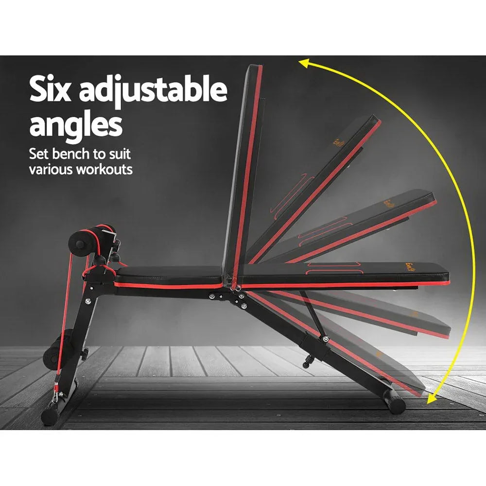 Close up of the comfort leg rests on Everfit Adjustable FID Weight Bench.