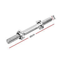 Everfit 45cm Dumbbell Bar Gym Home Exercise 150kg Capacity - Snagva